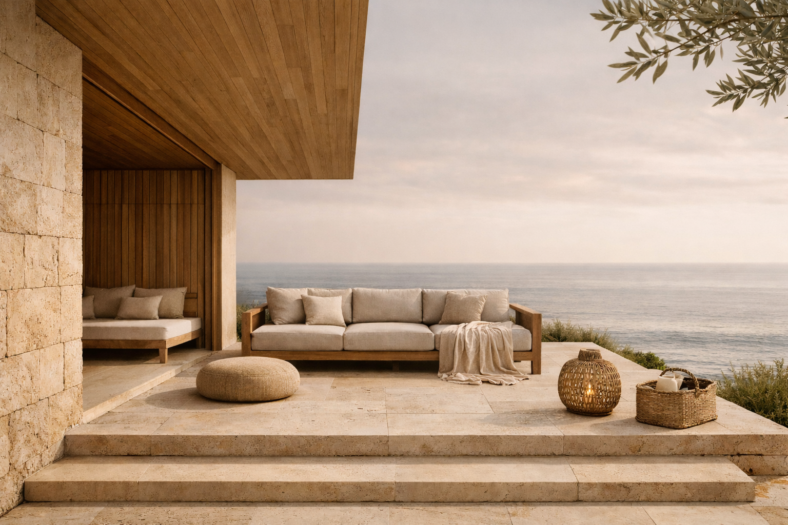 aépho journal — textural cushions in calm neutral tones layered with linen and woven texture