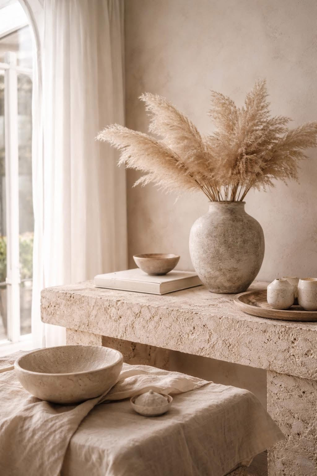 aépho journal — sculptural ceramic vessel in calm neutral tones with natural texture