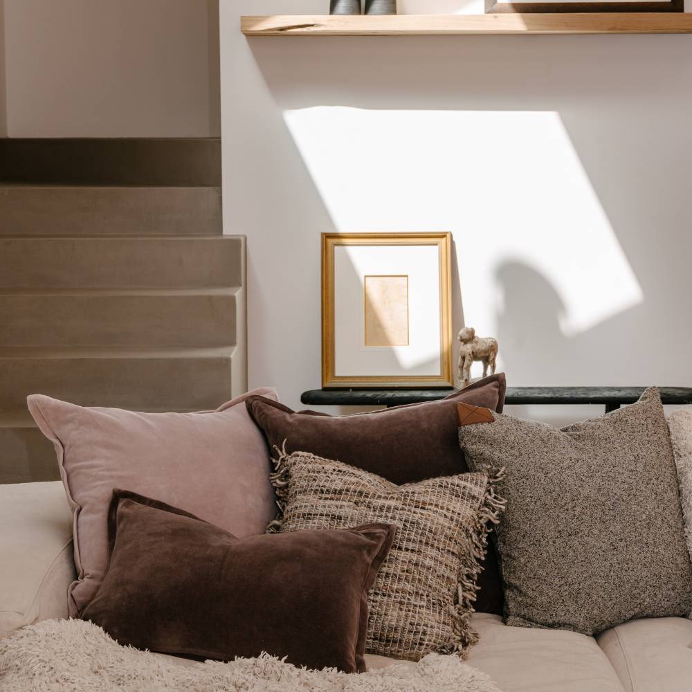 Evelyn Velvet Cushion - Mink