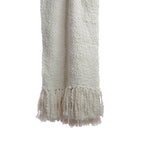 Alma Merino Wool Throw — Handwoven with Knotted Fringe