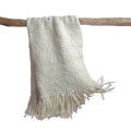 Alma Merino Wool Throw — Handwoven with Knotted Fringe