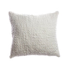 Alma Merino Wool Cushion — Cable Knit, Natural Ivory