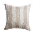 Beige & Ivory Silk Cushion — Handwoven Stripe