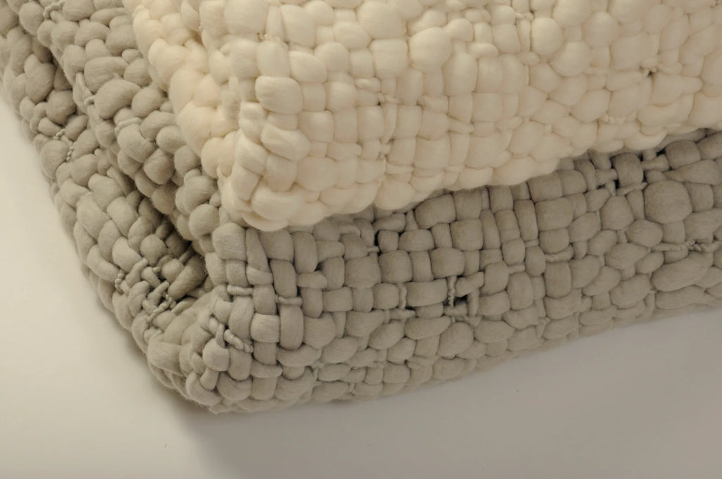 Clouds Merino Wool Cushion — Hand-Spun, Natural Ivory