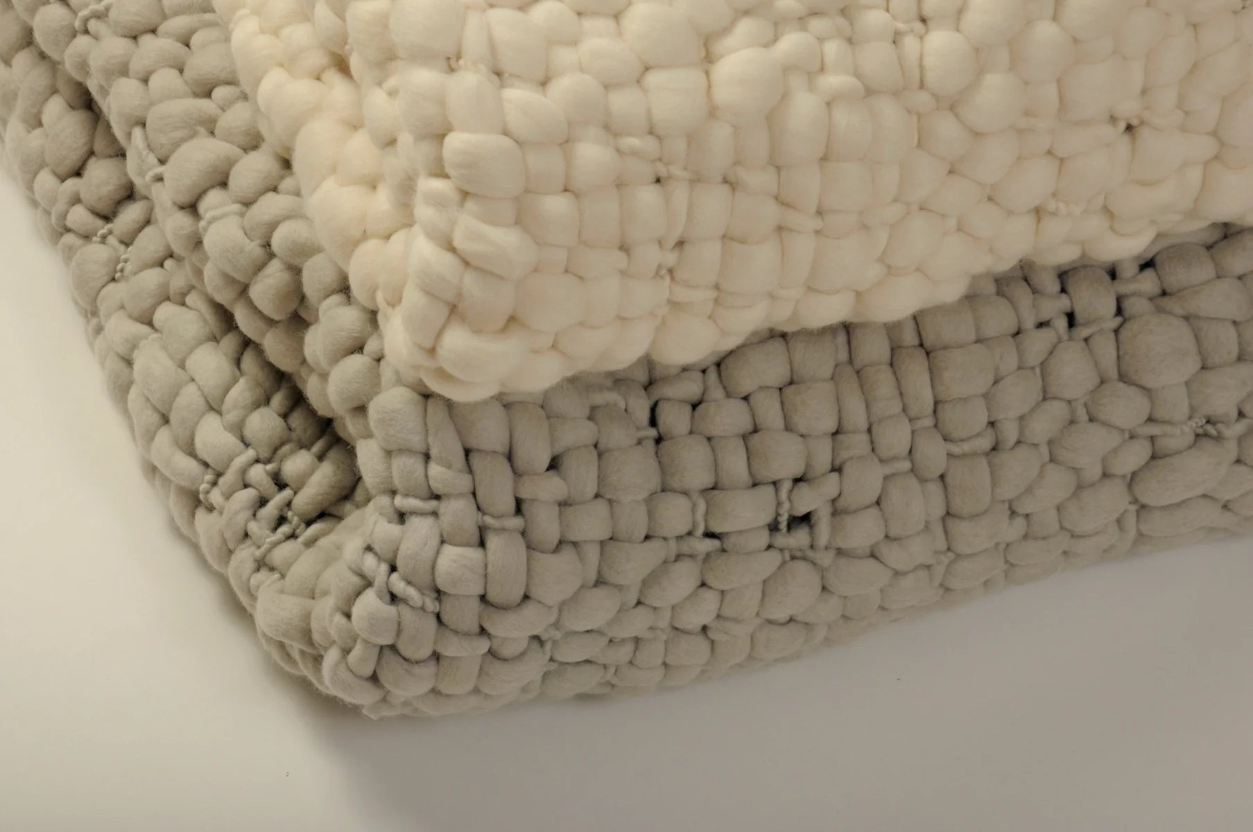 Clouds Merino Wool Cushion — Hand-Spun, Natural Ivory