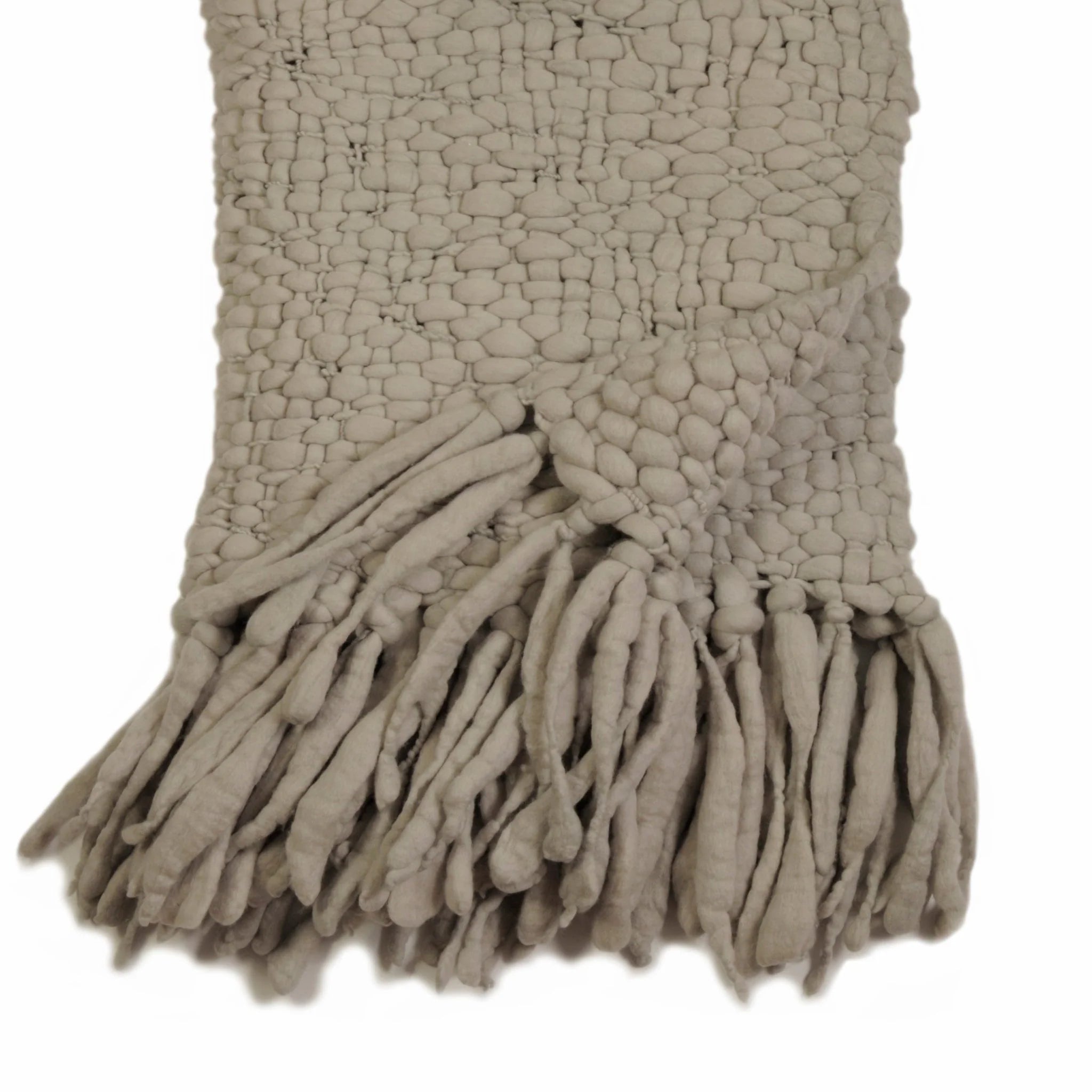 Clouds Merino Wool Throw — Hand-Knitted in Natural Ivory