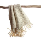 Clouds Merino Wool Throw — Hand-Knitted in Natural Ivory