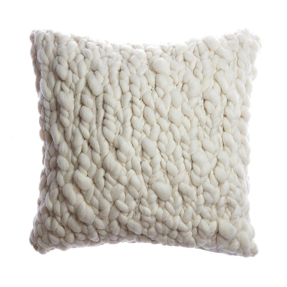 Clouds Merino Wool Cushion — Hand-Spun, Natural Ivory
