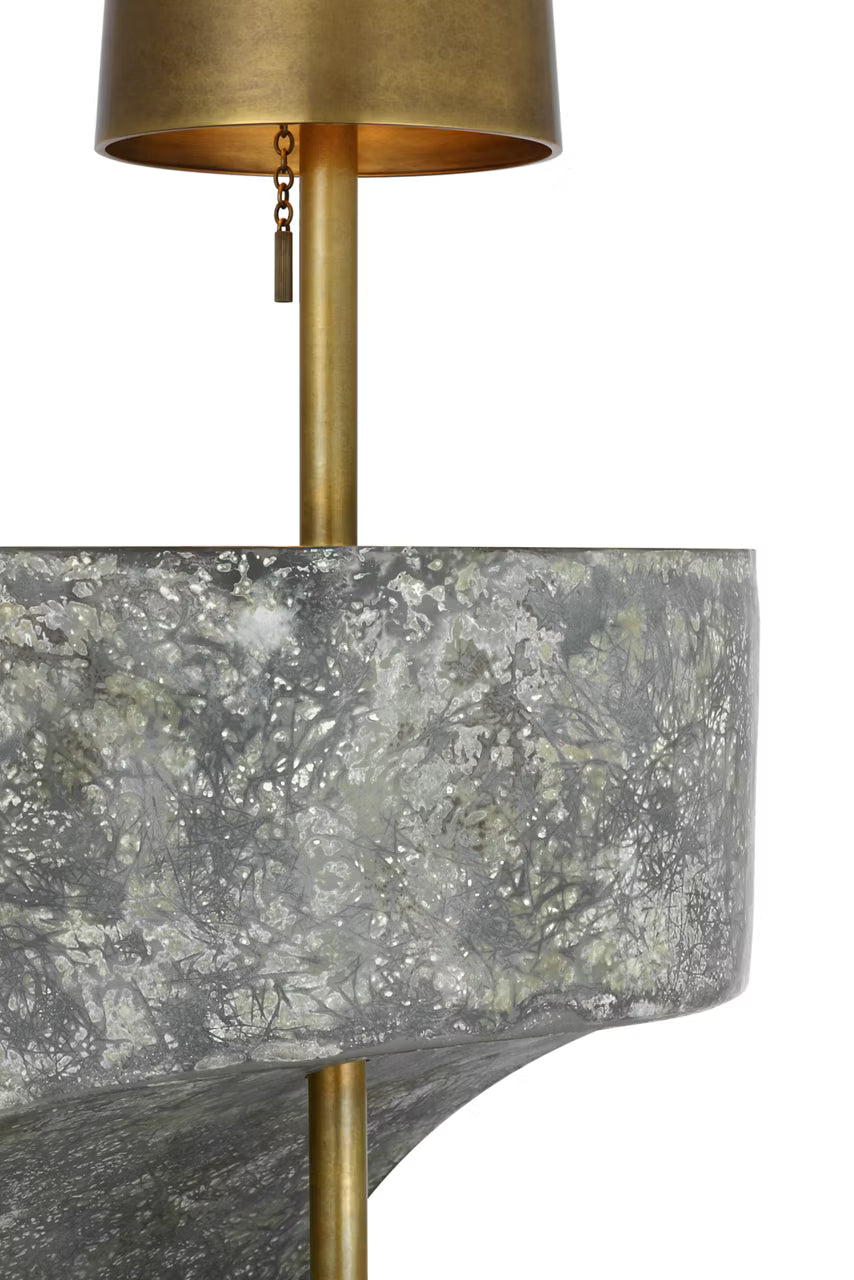 Runia 49" Sculpted Side Table Floor Lamp