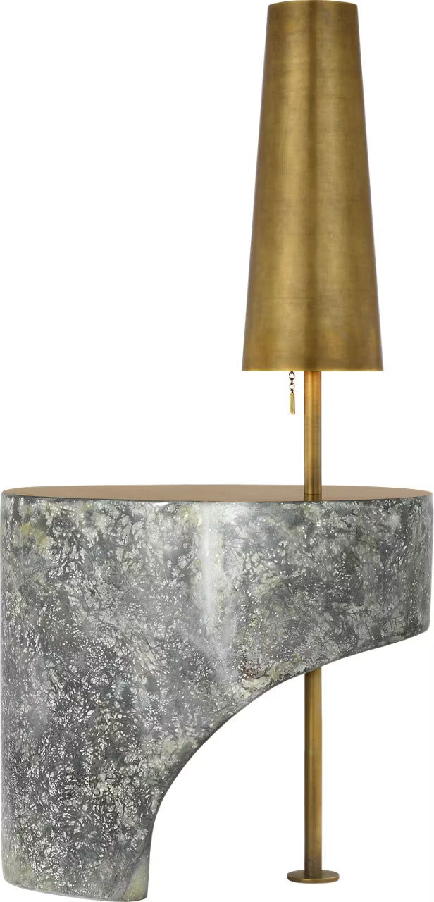 Runia 49" Sculpted Side Table Floor Lamp