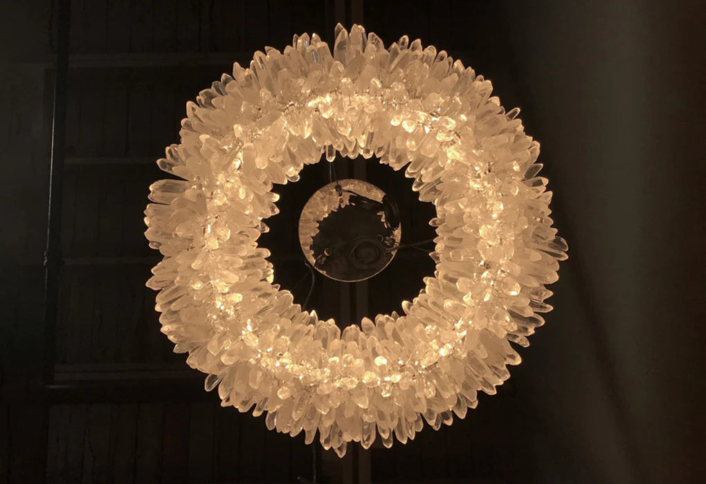 ROXI Crystal Halo Chandelier — Brazilian Quartz